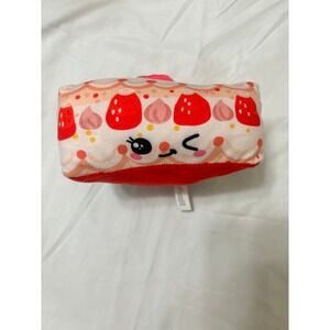 Toy Works Rainbow Cake Slice Plush Stuffed Toy Strawberry Winking Face 7.5 Inch